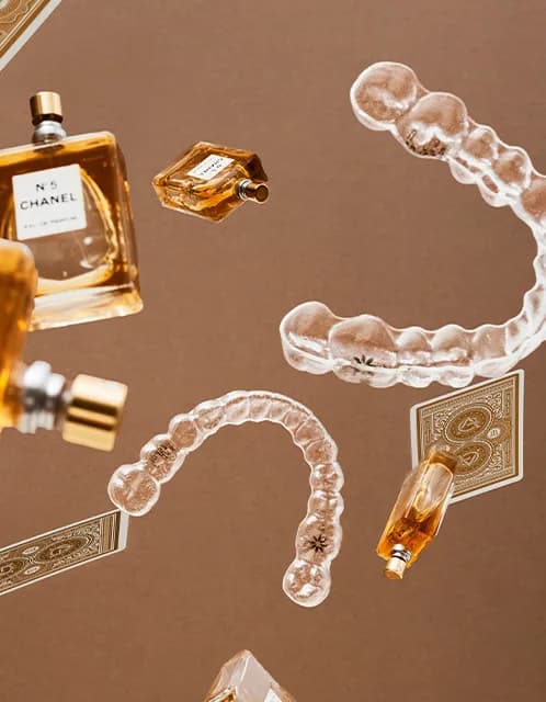 Smile Express clear aligners with Chanel perfume